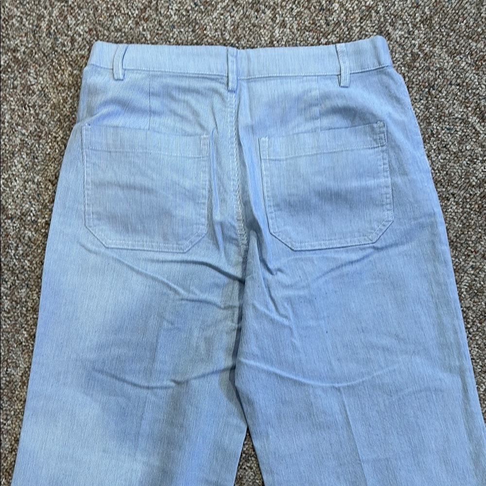 J. Crew Factory Ella High Rise Wide Leg Blue Cropped Pants - Picture 6 of 7